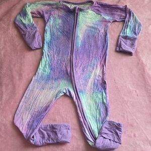 Little Sleepies Purple Watercolor Tie-Dye Footie
